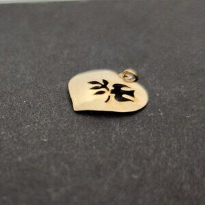RARE Vintage Heart with Dove cutout Pendant Charm Gold Filled .5" x .5"